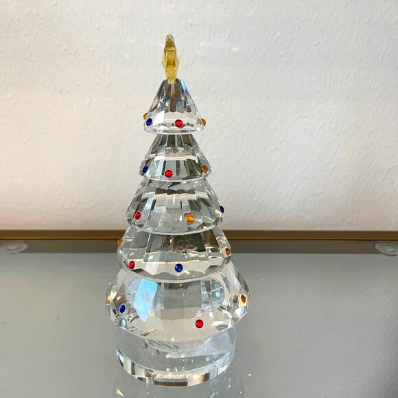 Jeweled Crystal Christmas Tree w/ Gold Star Topper 7.5in Luxe Holiday Decor NEW - Picture 9 of 13